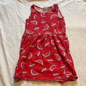 H&M Pink-Red Watermelon Print Sleeveless Dress